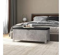 BARULUOAKLIFE Contenitore Multiuso con Cuscino Grigio Cemento 105x40x45cm in Legno Multistrato per Seduta e Conservazione, Scatola Portaoggetti Pratica per Soggiorno o Ingresso, Design
