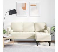 BARULUOAKLIFE Divano da Giardino ad Angolo con Panca e Cuscini in Velluto Crema, Set da 2 Pezzi per Esterno e Interno, Design Ergonomico e Resistente alle Intemperie Questo set di divano