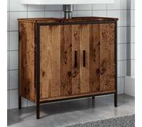 BARULUOAKLIFE Mobile Lavabo Bagno con Ampio Spazio, Truciolato Resistente all'Umidità, Design Salvaspazio per Articoli Igiene, Colore Legno Antico 60x30x60 cm, Facile