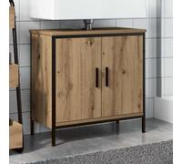 BARULUOAKLIFE Mobile Lavabo Bagno con Ampio Spazio, Truciolato Resistente all'Umidità, Design Salvaspazio, Colore Rovere Artigianale, 60 x 30 x 60 cm, Facile Pulizia,