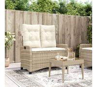 BARULUOAKLIFE Panca da Giardino Reclinabile in Rattan PE Beige con Cuscini Sfoderabili Lavabili, Struttura in Acciaio Verniciato a Polvere, Schienale Regolabile e Poggiapiedi, Arredo