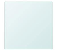 BARULUOAKLIFE Piano Tavolo in Vetro Temperato Trasparente 50x50 cm Spessore 0.6 cm, Piano Tavolo Resistente per Interni ed Esterni, da Pranzo e Salotto, Protezione Antigraffio e Facile