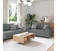 BARULUOAKLIFE Set di Divani 3 pz con Cuscini Grigio Scuro in Tessuto Poliestere Morbido per Soggiorno Moderno, Struttura Legno e Metallo Stabile, Ampio Bracciolo, Seduta Imbottita,