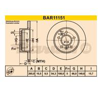 BARUM 2x Dischi-Freno Ø265 MM Pieno per Renault Espace III Avantime