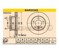 BARUM 2x Dischi Freno Anteriore Ø285 MM Ventilato per Mercedes Sprinter 3-T 903