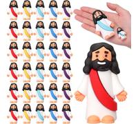 Barydat 30 statuette pasquali di Gesù grandi, colorate, 8,1 cm | Gesù Figurine Giocattoli per Nascondino, Bambola Classica Salvatore Cristo, Bomboniere Religiose, Regalo Battesimo Scuola