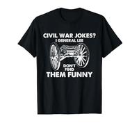 Barzellette sulla Guerra Civile Robert E Lee Umorismo Divertente Storia Generale Maglietta con Stampa Grafica Economica, Uomo, Nero, XL