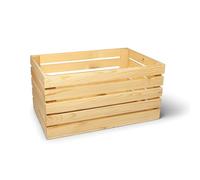 BAS Cassetta in Legno Grande 60x40x30 cm - Cassa in Legno Massiccio per Frutta, Patate, Vino, Decorazione - Stile Rustico Vintage, Robusta e Versatile