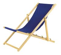 BAS Sedia a sdraio pieghevole in legno, colore blu, pieghevole, pieghevole, regolabile, per giardino, spiaggia e balcone, con rivestimento in tessuto traspirante, tessuto misto