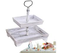 Basamento a piattaforma in legno multilivello - Rettangolo decorazione supporto vassoio multilivello, Wonderful Wood Texture Serving Tray per tavolo d'ingresso, armadi, scrivanie, tavoli da pranzo