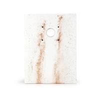 Basamento Rettangolare per Fontane 40x30x3 cm Ghiera Piccola in Cemento Effetto Travertino Bianco e Nocciola