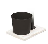 Basamento Rettangolare per Fontane con Secchio in Alluminio Nero in Cemento Effetto Travertino Bianco e Nocciola