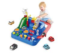 BASAMOU Pista Macchinine Giochi Bambini 3 4 5 6 7 8 Anni Ragazzi, Giocattoli Piste da Corsa con 4 Autos, Gioco di Avventura Giocattolo Educativi Bambini Regalo Compleanno, Natale