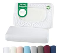 BaSaTex Federe biologiche, confezione da 2 pezzi, per cuscini cervicali e per la salute, 97% cotone certificato GOTS, 3% elastan, circa 45-60 x 30-40 cm, ponte da 20 cm, bianco