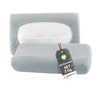BaSaTex Federe per Cuscini Organiche Elasticizzate Confezione da 2 per Cuscino Cervicale e Cuscino per la Salute | 97% Cotone Certificato GOTS + 3% Elastan | 30 x 50 cm - Colore: Grigio Argento
