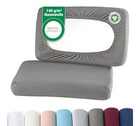 BaSaTex Federe per cuscino biologiche in confezione da 2 per cuscini da collo e cuscini per la salute | 97% cotone certificato GOTS + 3% elastan | circa 45-60 x 30-40 cm - 20 cm di risvolto |