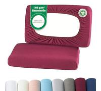 BaSaTex Federe per cuscino organiche elastiche, confezione da 2 per cuscino da collo e cuscino per la salute | 97% cotone certificato GOTS + 3% elastan | Circa 45-60 x 30-40 cm - ponte da 20 cm |