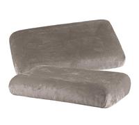 BaSaTex Set di 2 federe in peluche cashmere per cuscini cervicali e per la salute, morbida federa per cuscino, circa 45-60 x 30-40 cm, ponte da 20 cm, colore: tortora