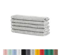 BaSaTex - Set di asciugamani per ospiti, confezione da 5 - Asciugamani in spugna con anello per appendere in morbido cotone da 30x50 cm - Asciugamani per ospiti certificati Öko-Tex Standard 100