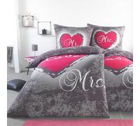 BaSaTex Set di biancheria da letto, 2 x 135 x 200 cm + 2 x 80 x 80 cm, Heart Love