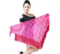 Bascabeen Sciarpa per danza latina da donna, gonna con frange per pratica di danza, gonna con lacci, gonna per danza tango per rave party abiti in costume, Rosa, Etichettalia unica