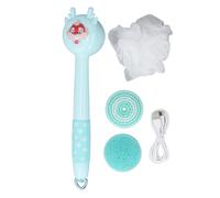 Baschetti per bagni elettrici Scrumber doccia resistente all'acqua automatica con manico lungo la testa di spazzola morbida per bambini Tempo di bagno ABS Batteria di litio (Blu)