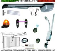 BASCULANTE 70 KG AUTOMATISMO ARCHETTO MOTORE 220/24 V 2 RADIOC FOTO FAROLED SBLO