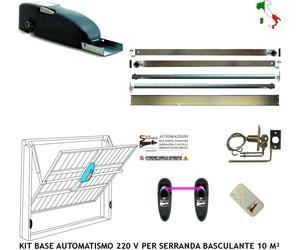 BASCULANTE KIT BASE MOTORE 220 V CON BRACCI 1 RADIOCOMANDO COPPIA DI FOTOCELLULE