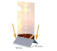 BASE 100 CM METALLO PER TOTEM PUBBLICITARIO BIFACCIALE ESPOSITORE DA PAVIMENTO