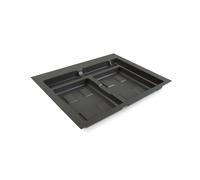 Base 2 Posti per Pattumiera Differenziata per Cassetti Cucina 60 cm in Plastica Emuca Grigio