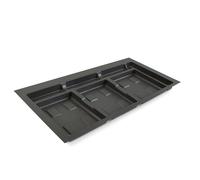 Base 3 Posti per Pattumiera Differenziata per Cassetti Cucina 90 cm in Plastica Emuca Grigio
