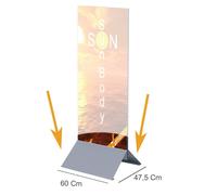 BASE 60 CM IN METALLO PER TOTEM PUBBLICITARIO BIFACCIALE ESPOSITORE DA PAVIMENTO