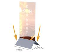 BASE 80 CM IN METALLO PER TOTEM PUBBLICITARIO BIFACCIALE ESPOSITORE DA PAVIMENTO