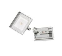 Base a disco per spilla in acciaio inossidabile, 10 pezzi grezzi for spilla cabochon quadrata in acciaio inossidabile da 15 mm for creazione di gioielli in semplice