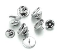 Base a disco per spilla in acciaio inossidabile, 10 pezzi spilla in acciaio inossidabile pin base badge cabochon forniture for gioielli fai da te 12-25 mm(25mm)
