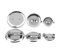 Base a disco per spilla in acciaio inossidabile, Confezione da 50 vassoi cabochon con base spilla perni in argento 13-40 mm for la creazione di gioielli(29mm)