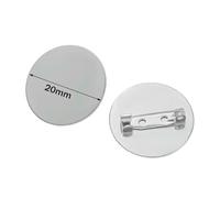 Base a disco per spilla in acciaio inossidabile, Vassoi con cornice for spilla vuota rotonda in acciaio inossidabile da 5 pezzi multicolore 15-30 mm(Steel 20mm)