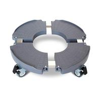 Base a rullo per piante, confezione di supporti in legno con ruote, ruote girevoli bloccabili, rulli resistenti con freni, capacità per grandi piante e vasi di fiori per interni ed esterni, supporto