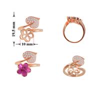 Base ad anello regolabile in argento sterling per incollare 4744 cristallo...