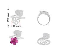 Base ad anello regolabile in argento sterling per incollare 4744 cristallo...