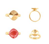 Base ad anello regolabile in argento sterling per incollare cristalli...