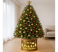 Base albero di natale con paesaggio illuminato Basi illuminate oro 32 cm