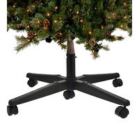 Base Albero di Natale Universale con Ruote Supporto Versatile Nero 69x22x50cm