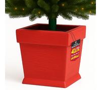 Base Albero di Natale Vaso Rosso Supporto 40x40x41cm con Attacco Universale