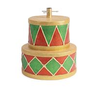Base Albero Natalizio Drum To Verde Rosso Oro 46 cm