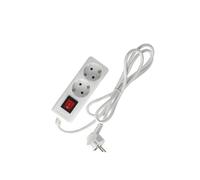 Base bianca con 2 prese e cavo interno di 3 metri, ideale per ottimizzare i tuoi spazi con stile e funzionalità. Design elegante e pratico per tutte le tue esigenze elettriche.