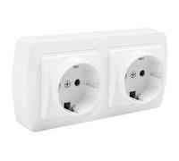 Base bipolare doppia superficie bianca con spina, 16 A 250 V, morsetti a foro, 148 x 72 x 42 mm