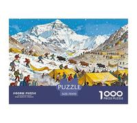 Base Camp del Monte Everest Puzzle in Legno Impermeabile Puzzles Da 1000 Pezzi Per Adulti Colorati Puzzle Per Decorazioni Domestiche
