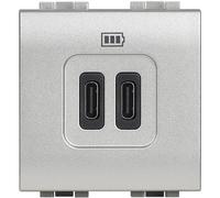 Bticino Base caricatore 2xUSB C+C2 ModuliBTICINO Livinglight NT4286C2Tech