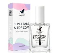 Base Coat & Top Coat 2 in 1, base e top coat trasparente, finitura lucida, asciugatura rapida, protezione del colore di lunga durata, previene scheggiature e sbiadimenti, senza lampada UV